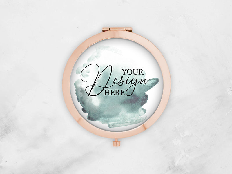pocket mirror, round rose gold pocket mirror, round rose gold
