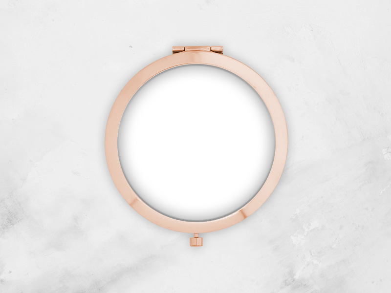 pocket mirror, round rose gold pocket mirror, round rose gold
