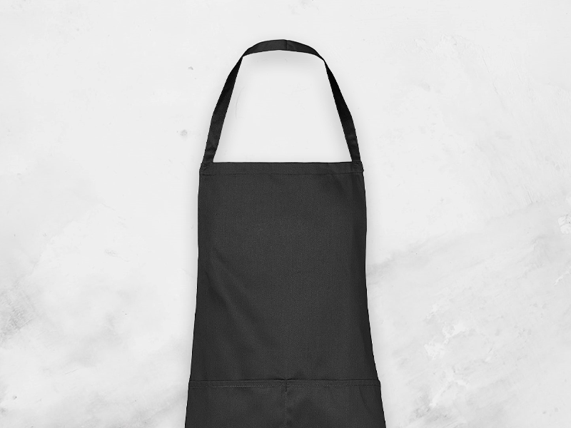 black apron, vinyl print black apron, vinyl print