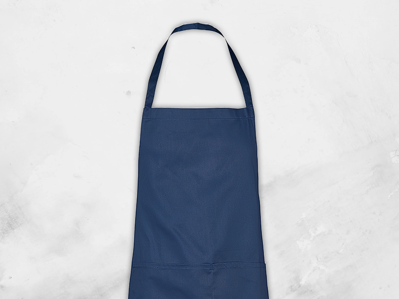 apron navy, vinyl print apron navy, vinyl print