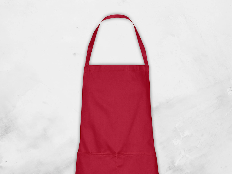 apron red, vinyl print apron red, vinyl print