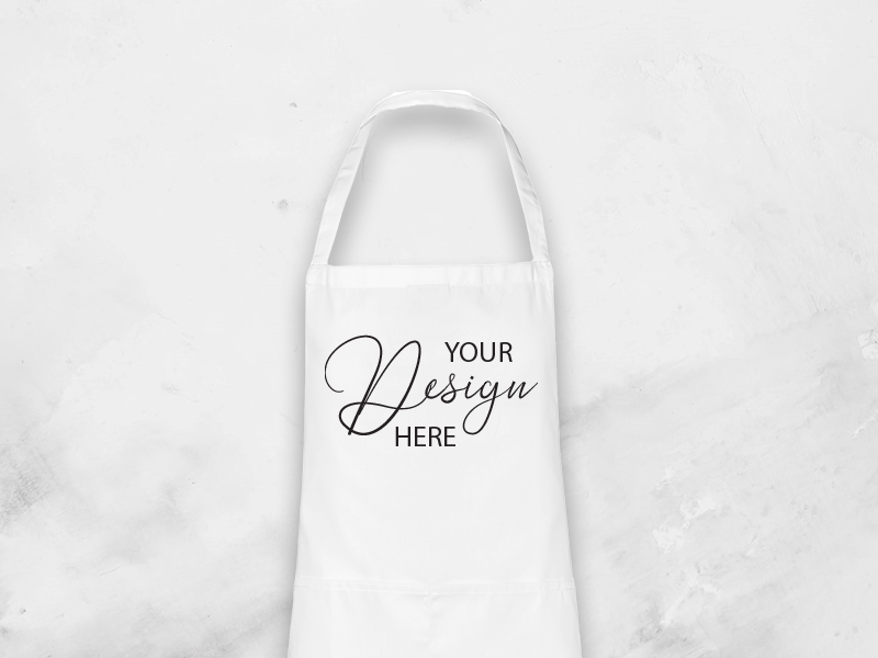 apron white, vinyl print apron white, vinyl print