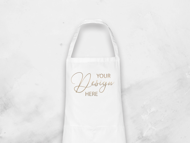 apron white, vinyl print apron white, vinyl print