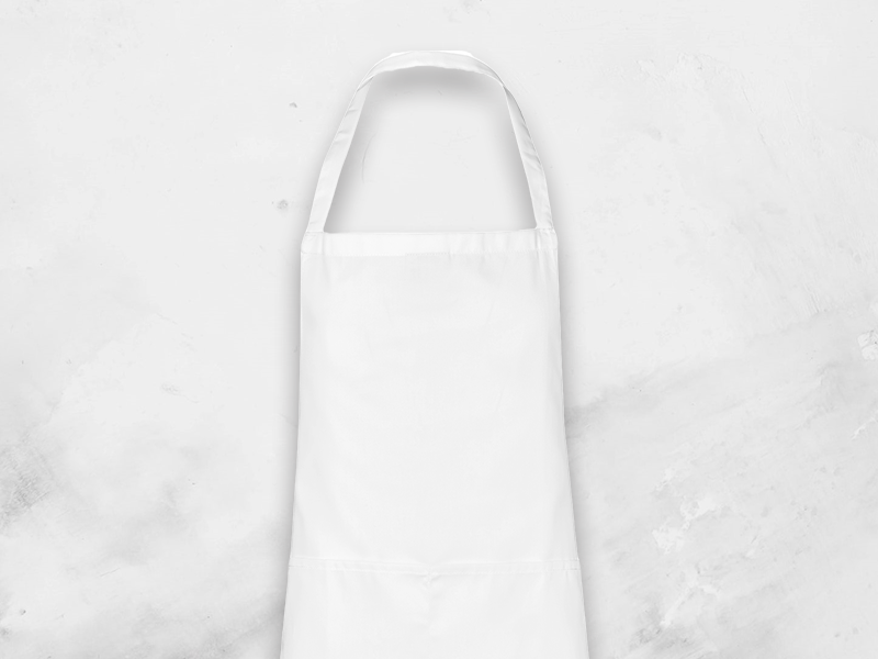 apron white, vinyl print apron white, vinyl print
