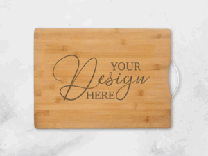 wood chopping board, steel handle