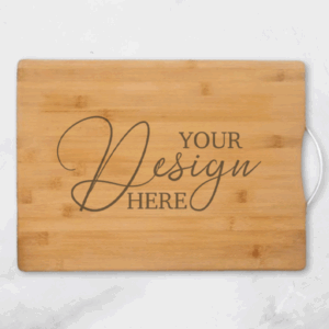 wood chopping board, steel handle