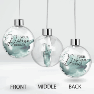 clear bauble, front & back print