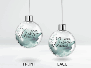clear bauble, front & back print