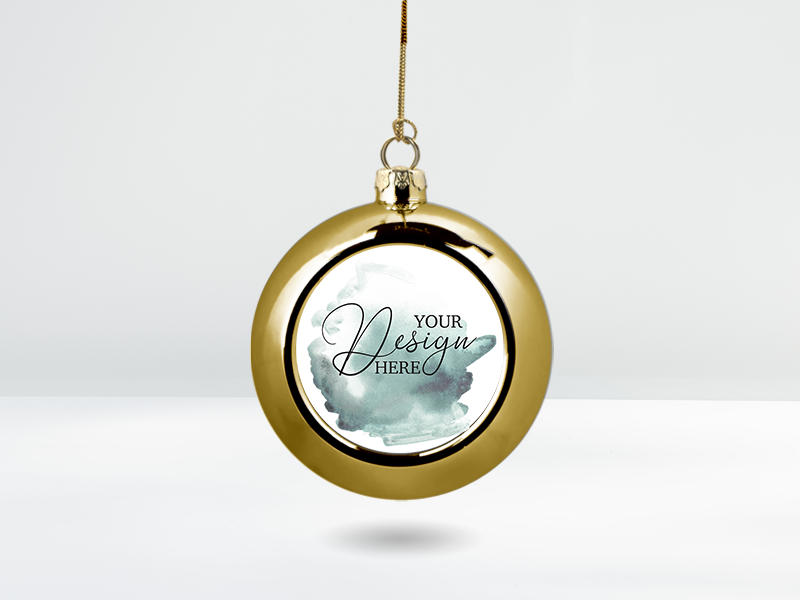 colour bauble, gold colour bauble, gold