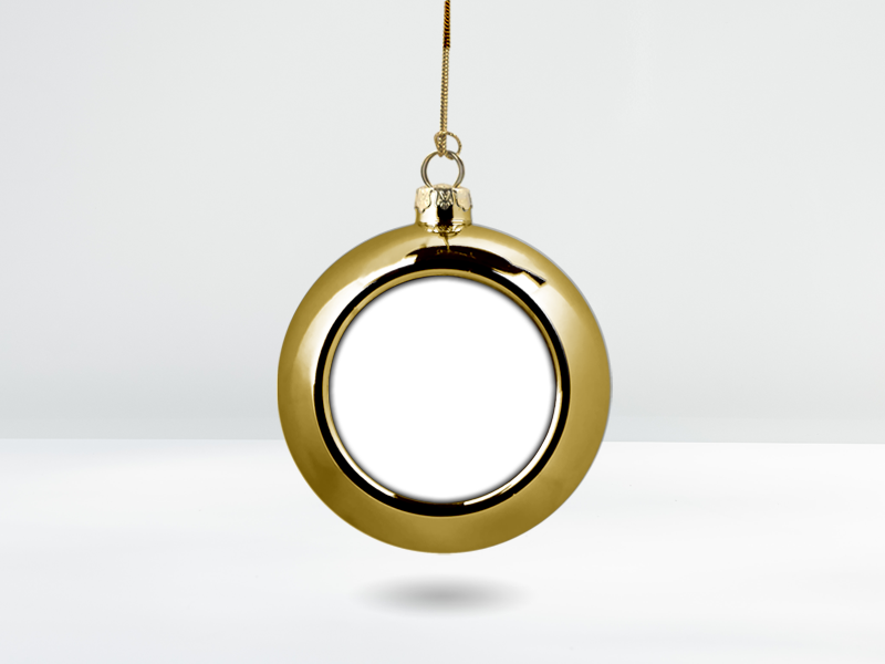 colour bauble, gold colour bauble, gold