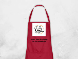 apron red, vinyl print