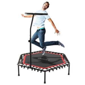 48 inch fitness trampoline/rebounder with adjustable handle